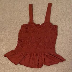 Melrose and Market Crochet Camisole Rusty Orange Sz L